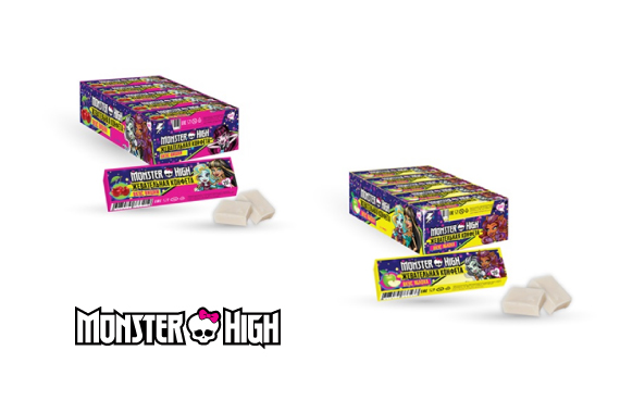Жевательная конфета в форме кубиков «Monster High», со вкусом вишни или яблока, 25 г